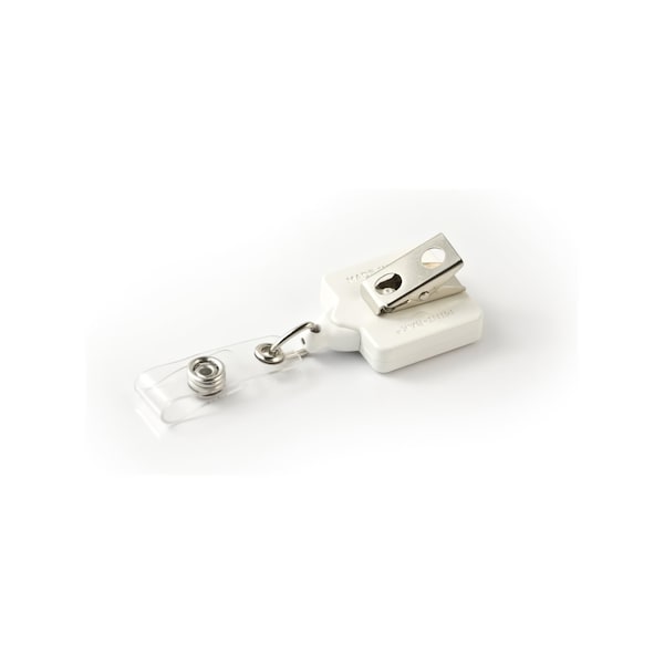 Key-Bak KEYBAK Square MINI-BAK Small Retracting Reel - White, Swivel Clip Clip, ID Badge Strap, 5PK 0066-S06 - main